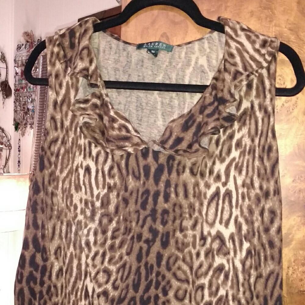 Animal print cotton top